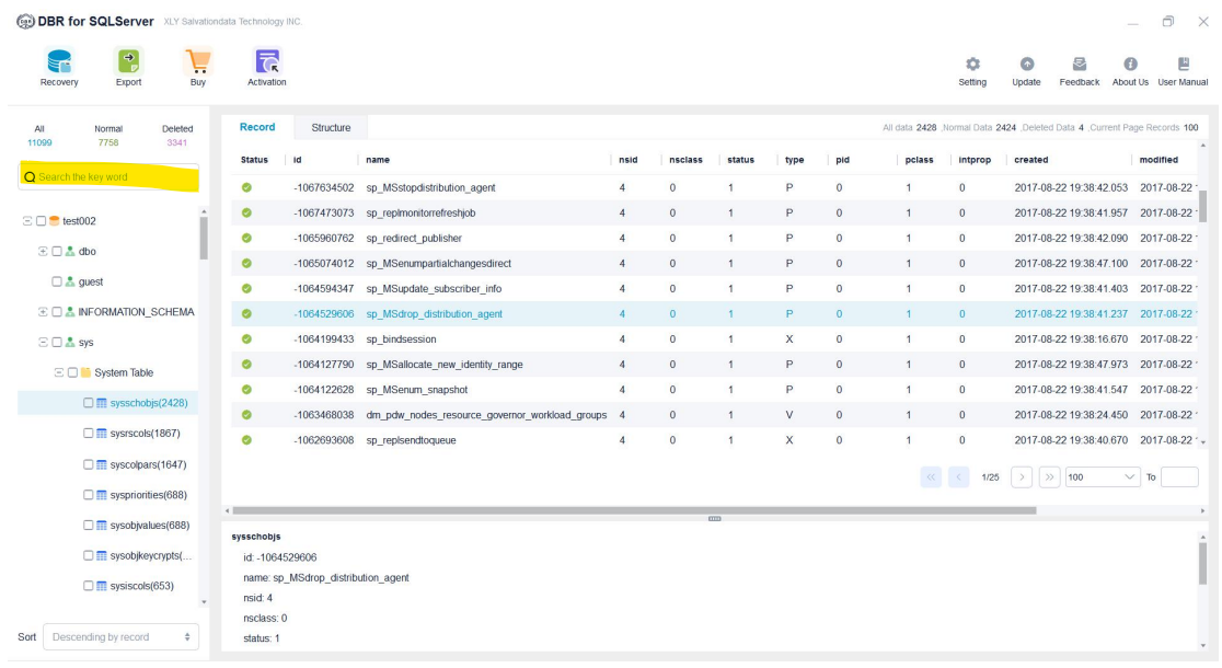 Filter - DBR - SQLServer