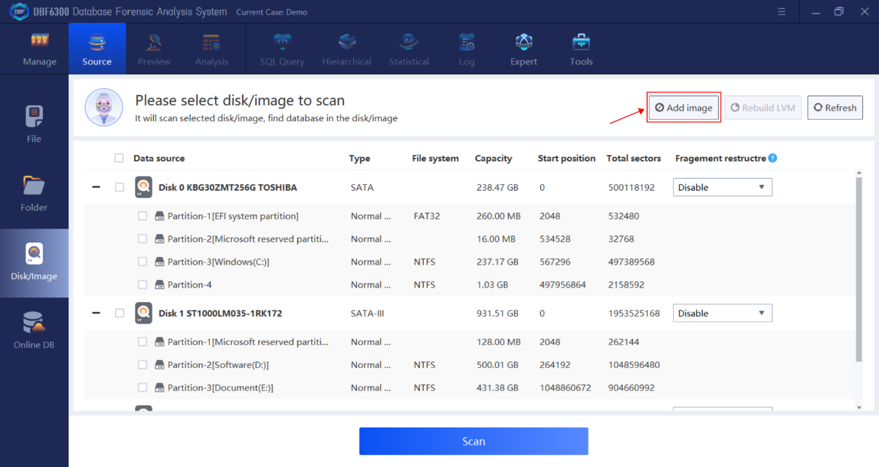 dbf6300-database-forensics-analysis-system