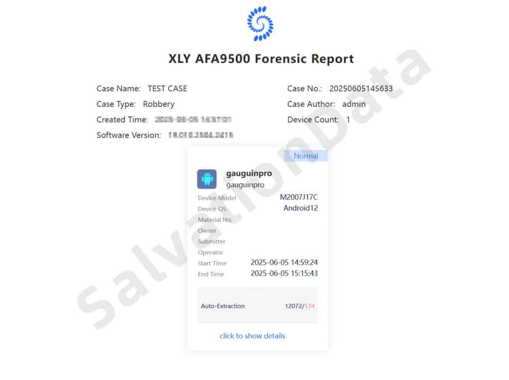 AFA9500 Extraction Report