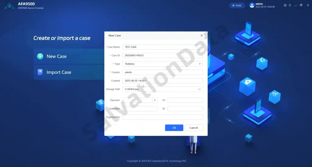 Activate the app and create the case