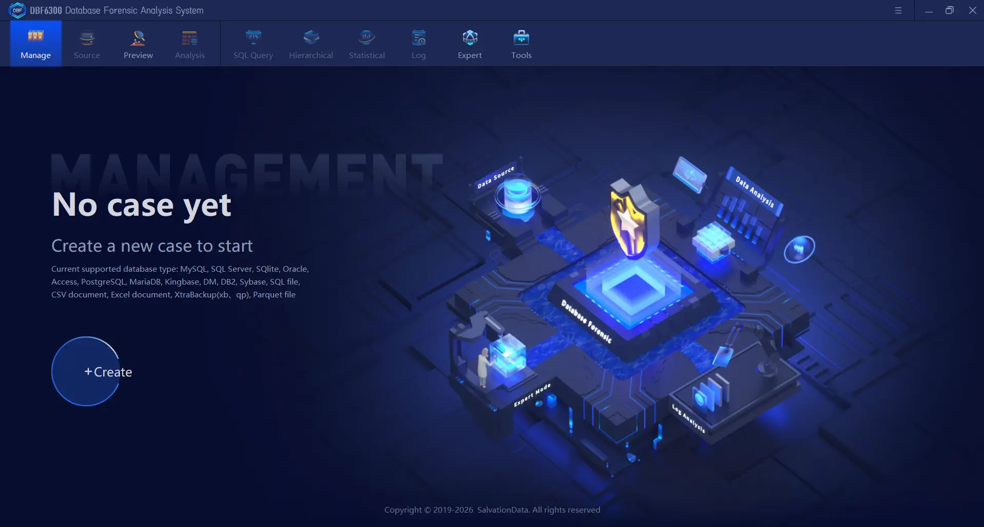 DBF6300 operation step 1-creating a case